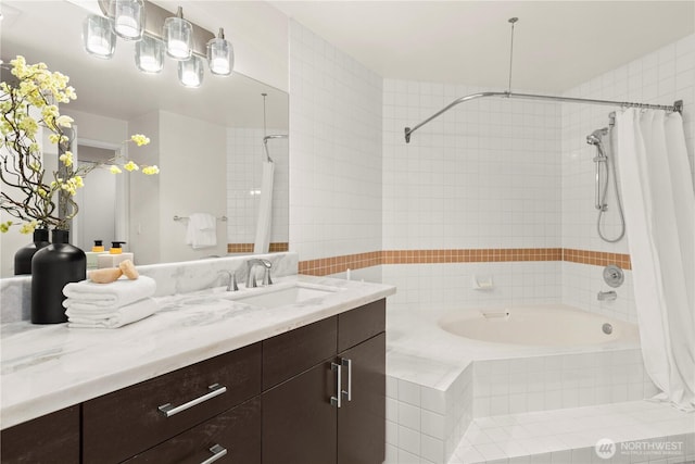 1400 Taylor Ave N Unit 203, Seattle, WA 98109 - bathroom with vanity and tiled shower / bath combo