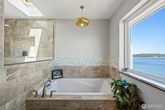 8210 Walnut Rd NE, Olympia, WA 98516 - full bath featuring a garden tub and a skylight