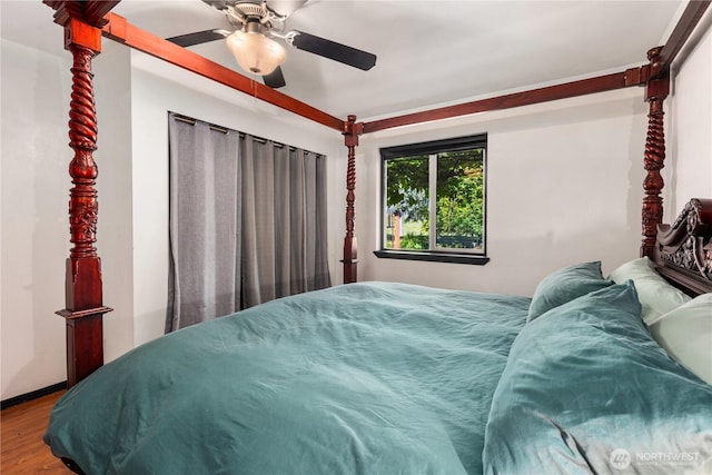 3376 New Hope Cir, Bremerton, WA 98312 - bedroom featuring wood finished floors and ceiling fan