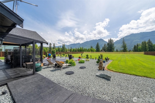 7420 Windsong Ln, Sedro Woolley, WA 98284 - view of yard with a patio and a mountain view
