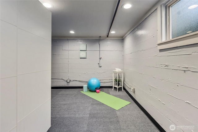 8414 9th Ave SW, Seattle, WA 98106 - exercise area featuring recessed lighting and carpet floors