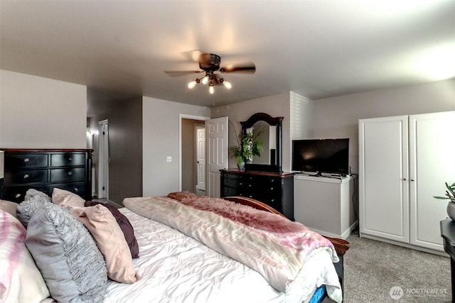 11608 SE 228th Pl, Kent, WA 98031 - bedroom with light carpet and a ceiling fan