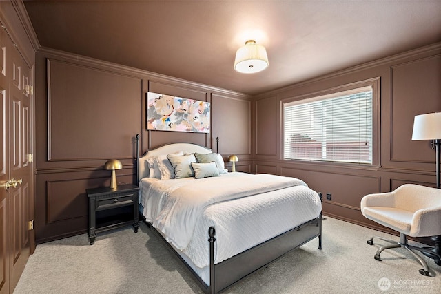 30101 129th Pl SE, Auburn, WA 98092 - bedroom with a decorative wall, light colored carpet, and ornamental molding