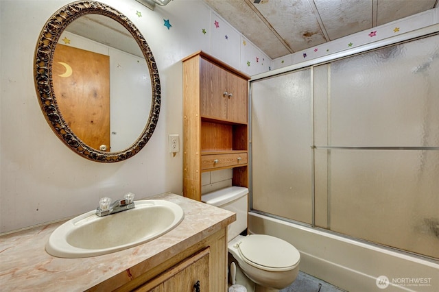 5530 Lewis River Rd, Ariel, WA 98603 - full bath with toilet, vanity, and combined bath / shower with glass door