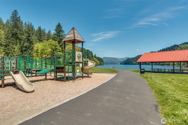5530 Lewis River Rd, Ariel, WA 98603 - community playground with a water and mountain view and a yard