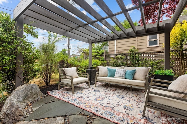 4528 36th Ave NE, Seattle, WA 98105 - view of patio / terrace with outdoor lounge area and a pergola