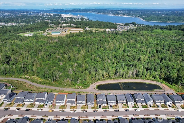 1134 Baker Heights Loop, Bremerton, WA 98312 - aerial view of property's location featuring a forest, a nearby body of water, and nearby suburban area