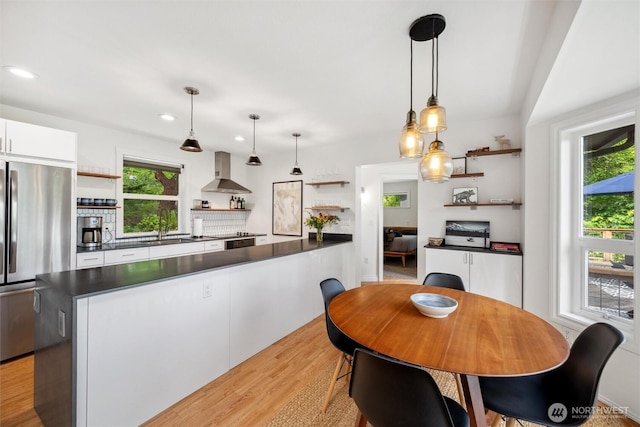 1188 Island Dr, Lummi Island, WA 98262 - dining area featuring light wood finished floors and recessed lighting