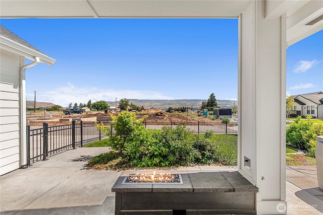 1007 Racine Springs Dr, Wenatchee, WA 98801 - view of patio with a fire pit and a residential view