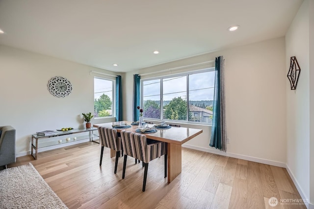 5930 18th Ave S, Seattle, WA 98108 - dining room with light wood-type flooring, recessed lighting, baseboards, and a desk