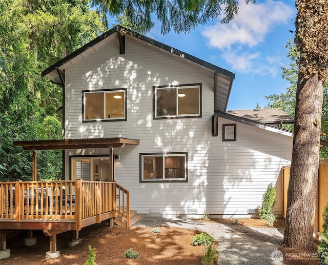 16302 NE 104th St, Redmond, WA 98052 - rear view of property with a deck