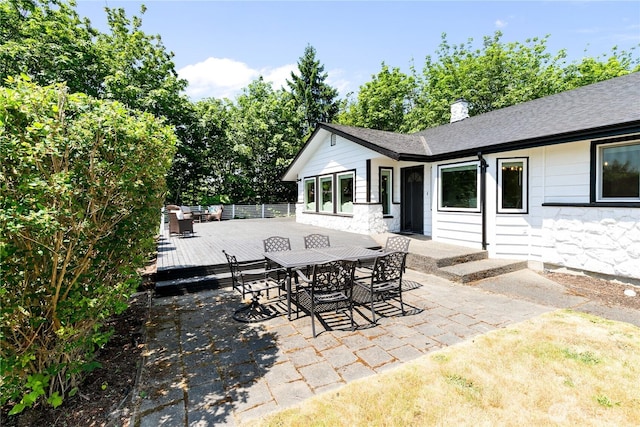 3827 90th Ave E, Edgewood, WA 98371 - view of patio featuring outdoor dining area and a deck