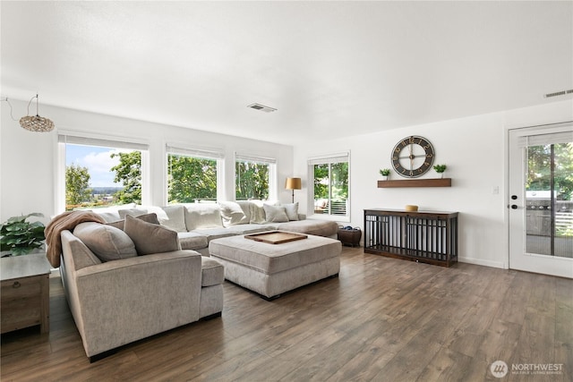 3827 90th Ave E, Edgewood, WA 98371 - living room featuring wood finished floors and plenty of natural light
