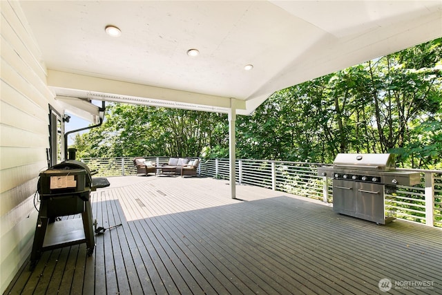 3827 90th Ave E, Edgewood, WA 98371 - deck with outdoor lounge area and grilling area