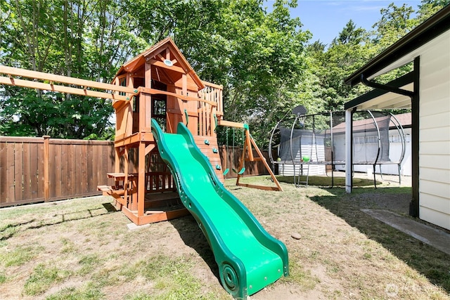 3827 90th Ave E, Edgewood, WA 98371 - view of jungle gym featuring a trampoline