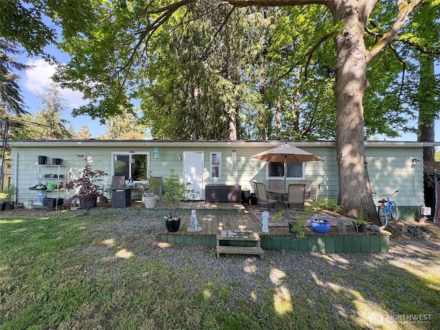 81 Robbins Rd, Sequim, WA 98382 - back of house featuring a deck and a yard