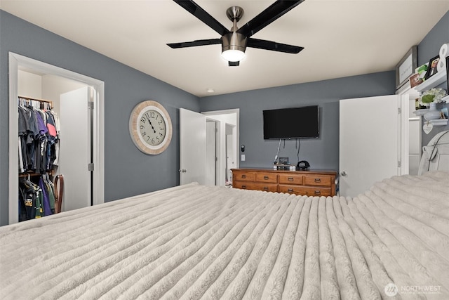 167 Goldmyer Dr, Chehalis, WA 98532 - bedroom with a walk in closet and a ceiling fan