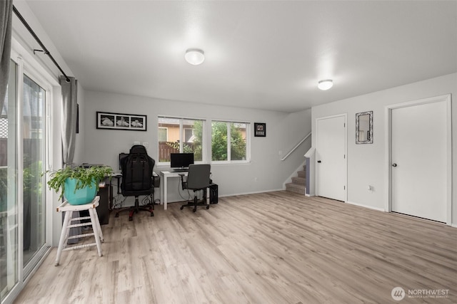 167 Goldmyer Dr, Chehalis, WA 98532 - office area featuring wood finished floors and baseboards