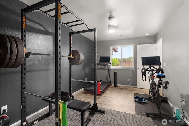167 Goldmyer Dr, Chehalis, WA 98532 - exercise room featuring wood finished floors and baseboards
