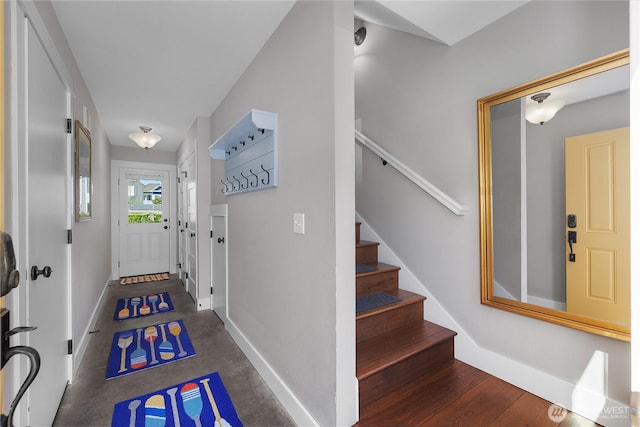 29 Laurel Ln, Pacific Beach, WA 98571 - entryway featuring baseboards and stairs