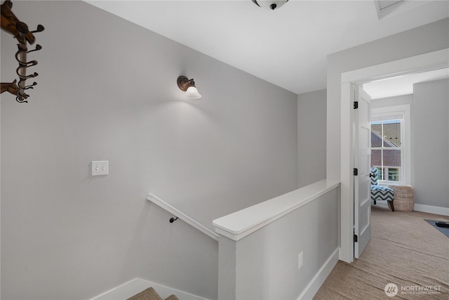 29 Laurel Ln, Pacific Beach, WA 98571 - hallway with baseboards and an upstairs landing