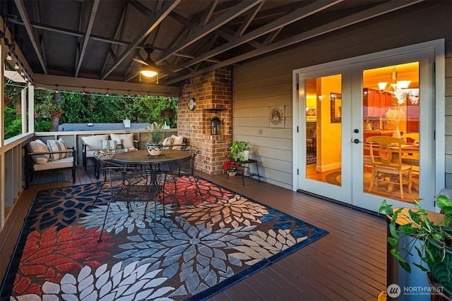 8724 Main St, Edmonds, WA 98026 - wooden terrace featuring an outdoor living space and french doors