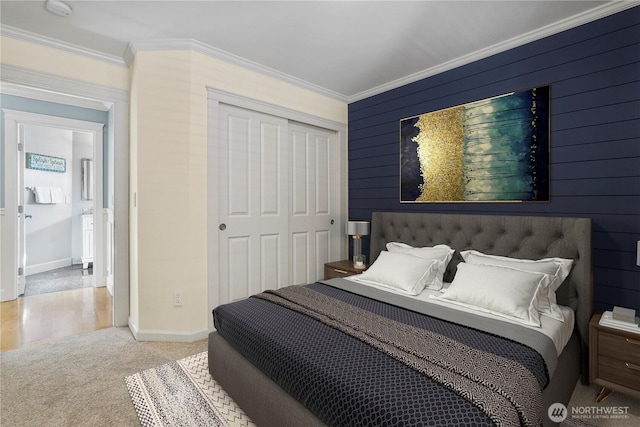 13374 SE 308th Ct, Auburn, WA 98092 - carpeted bedroom featuring ornamental molding, baseboards, and a closet