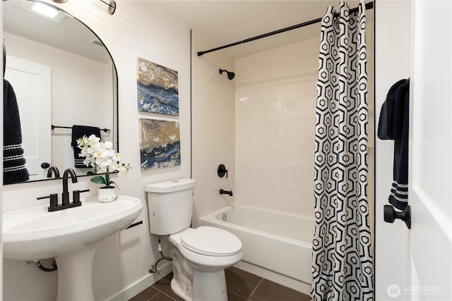 5134 S Wallace St, Seattle, WA 98178 - full bathroom with tile patterned floors, toilet, and  shower combination