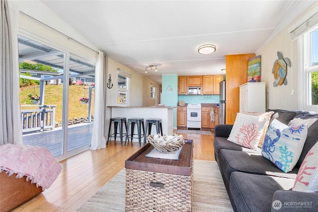 7535 Sunset Dr, Blaine, WA 98230 - living room featuring light wood-style floors