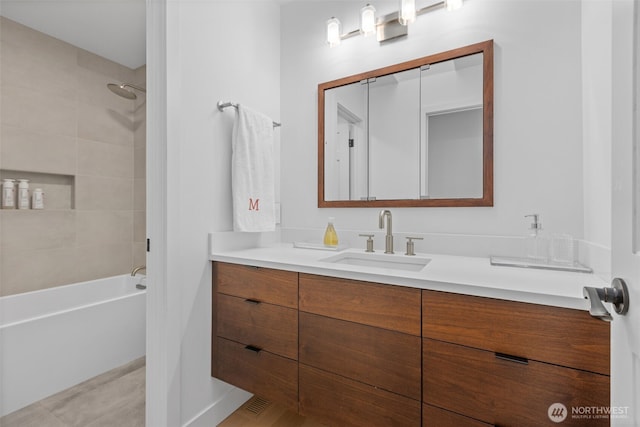 26045 Marine View Dr S, Des Moines, WA 98198 - bathroom featuring vanity and shower / tub combination