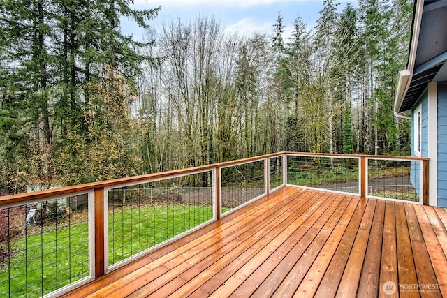 110 E Sea Breeze Dr, Grapeview, WA 98546 - wooden terrace with a lawn