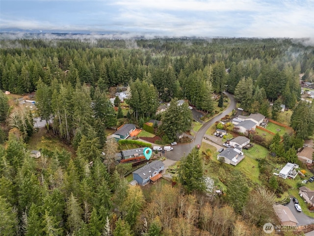 110 E Sea Breeze Dr, Grapeview, WA 98546 - aerial overview of property's location featuring a heavily wooded area