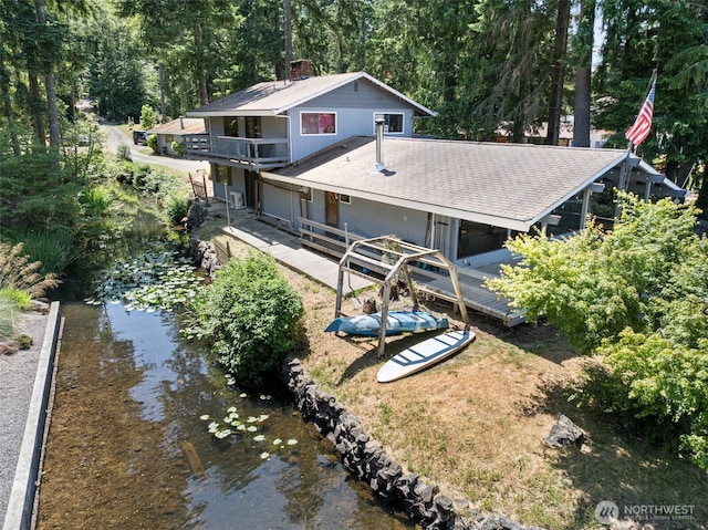 268 Kingsway W, Bremerton, WA 98312 - rear view of property featuring a deck with water view and a balcony