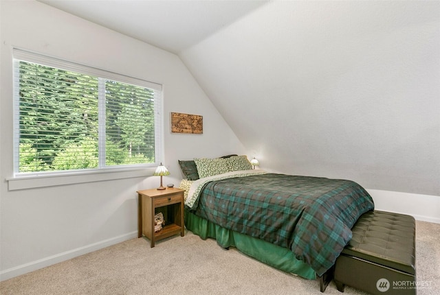 34821 NE Gable Ave, La Center, WA 98629 - carpeted bedroom with lofted ceiling and baseboards