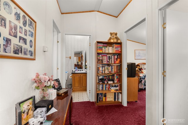 1201 8th St, Vader, WA 98593 - hall with crown molding and carpet