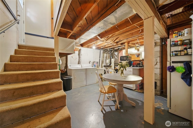 1832 Celestia Dr, Walla Walla, WA 99362 - unfinished basement featuring separate washer and dryer and stairs