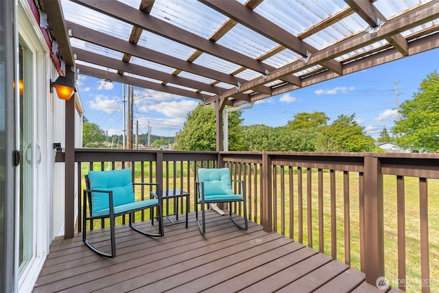 260 Ho Hum Ln, Aberdeen, WA 98520 - wooden deck with a pergola and a lawn