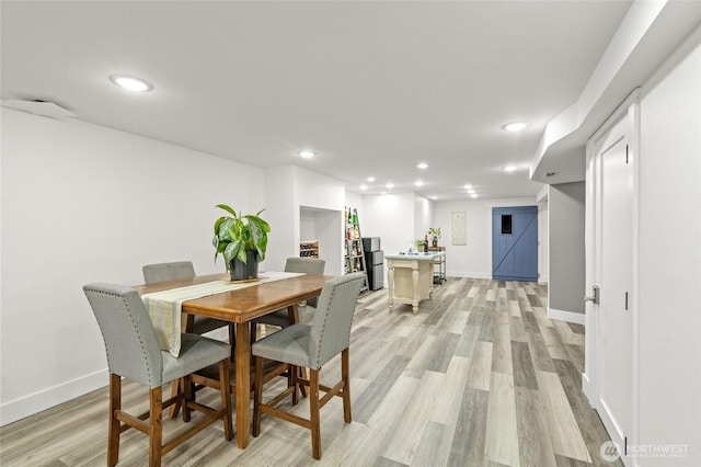 3161 Locust Ave, Bellingham, WA 98225 - dining space with light wood finished floors, baseboards, and recessed lighting