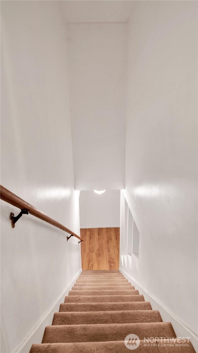 29604 22nd S, Federal Way, WA 98003 - staircase with wood finished floors and baseboards
