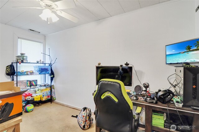 108 2nd St SE, Rainier, WA 98576 - carpeted office with ceiling fan