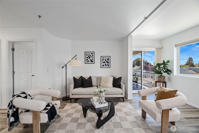 3717 California Ave SW Unit 304, Seattle, WA 98116 - living room with light wood-style flooring and baseboards