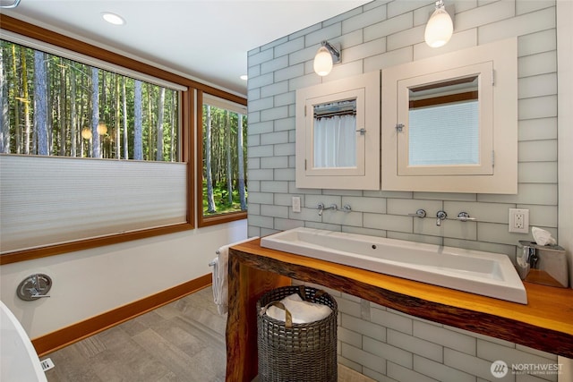815 Carefree Way, Friday Harbor, WA 98250 - bathroom featuring recessed lighting and vanity