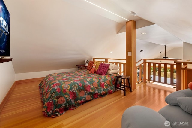 815 Carefree Way, Friday Harbor, WA 98250 - bedroom featuring lofted ceiling and wood finished floors