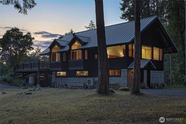 815 Carefree Way, Friday Harbor, WA 98250 - back of property at dusk with a standing seam roof and a metal roof