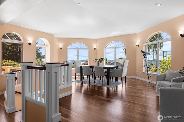 1550 N Narrows Dr, Tacoma, WA 98406 - dining space featuring plenty of natural light, hardwood / wood-style flooring, and recessed lighting
