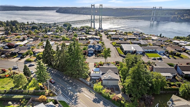1550 N Narrows Dr, Tacoma, WA 98406 - aerial view of residential area featuring a notable bridge and a nearby body of water