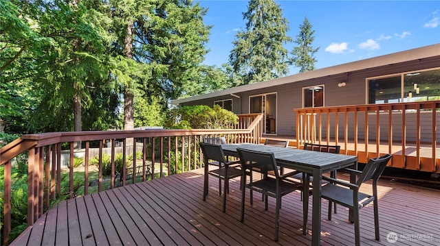 9824 NE 139th St, Kirkland, WA 98034 - wooden deck featuring outdoor dining area