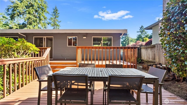 9824 NE 139th St, Kirkland, WA 98034 - wooden deck featuring outdoor dining space