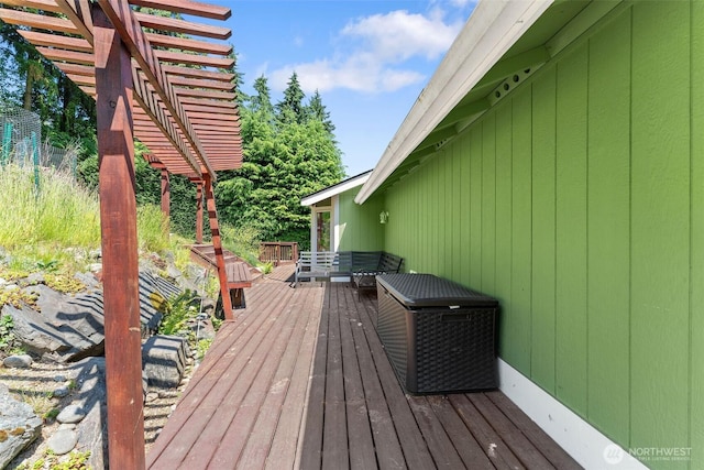 6940 35th St W, University Place, WA 98466 - wooden deck featuring a pergola