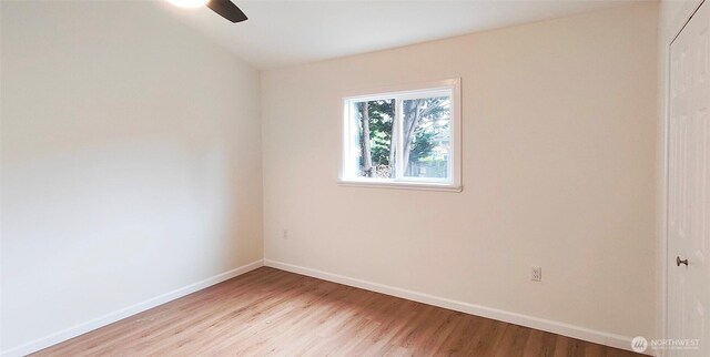1645 S 272nd St Unit 11, Federal Way, WA 98003 - unfurnished room with light wood-style flooring, baseboards, and a ceiling fan